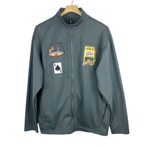 Ouray Full Zip Jacket Gambling Vegas Theme Gray Size Large